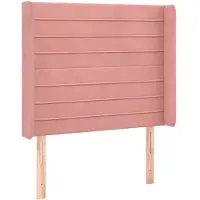 vidaXL Tête de lit avec oreilles rose 83x16x118/128 cm velours