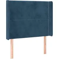 vidaXL Tête de lit avec oreilles bleu foncé 103x16x118/128 cm velours
