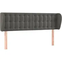 vidaXL Tête de lit avec oreilles Gris foncé 147x23x78/88 cm Velours