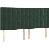 vidaXL Têtes de lit 4 pcs. Vert foncé 100x5x78/88 cm velours