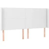 vidaXL Tête de lit avec oreilles blanc 183x23x118/128 cm similicuir