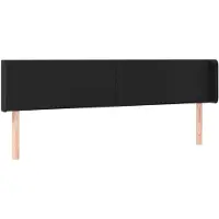 vidaXL Tête de lit avec oreilles Noir 163x16x78/88 cm Similicuir