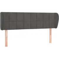 vidaXL Tête de lit avec oreilles gris foncé 147x23x78/88 cm velours