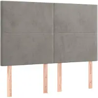 vidaXL Têtes de lit 4 pcs. Gris clair 72x5x78/88 cm velours