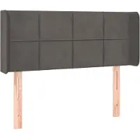 vidaXL Tête de lit avec oreilles gris foncé 83x16x78/88 cm velours
