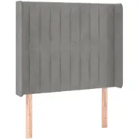 vidaXL Tête de lit avec oreilles gris clair 83x16x118/128 cm velours