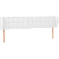 vidaXL Tête de lit avec oreilles blanc 203x23x78/88 cm similicuir