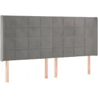 vidaXL Tête de lit avec oreilles gris clair 163x16x118/128 cm velours