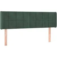 vidaXL Tête de lit avec oreilles vert foncé 147x16x78/88 cm velours