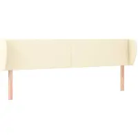 vidaXL Tête de lit avec oreilles Crème 183x23x78/88 cm Similicuir