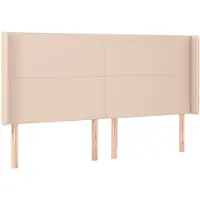 vidaXL Tête de lit avec oreilles cappuccino brun 203x16x118/128cm similicuir