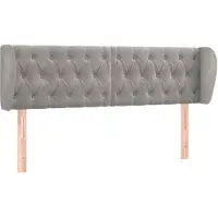 vidaXL Tête de lit avec oreilles gris clair 163x23x78/88 cm velours