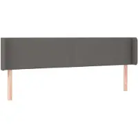 vidaXL Tête de lit avec oreilles Gris 183x16x78/88 cm Similicuir