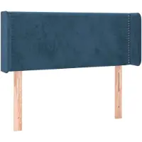 vidaXL Tête de lit avec oreilles bleu foncé 103x16x78/88 cm velours