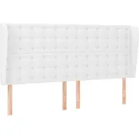 vidaXL Tête de lit avec oreilles blanc 203x23x118/128 cm similicuir