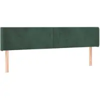 vidaXL Tête de lit avec oreilles vert foncé 203x16x78/88 cm velours