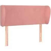 vidaXL Tête de lit avec oreilles rose 103x23x78/88 cm velours