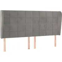 vidaXL Tête de lit avec oreilles gris clair 163x23x118/128 cm velours