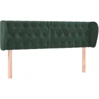 vidaXL Tête de lit avec oreilles vert foncé 163x23x78/88 cm velours