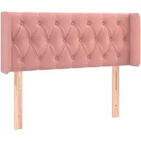 vidaXL Tête de lit avec oreilles rose 93x16x78/88 cm velours