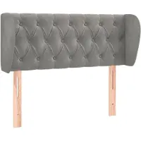 vidaXL Tête de lit avec oreilles gris clair 93x23x78/88 cm velours