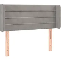 vidaXL Tête de lit avec oreilles gris clair 93x16x78/88 cm velours