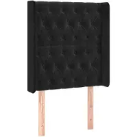 vidaXL Tête de lit avec oreilles noir 83x16x118/128 cm velours