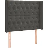 vidaXL Tête de lit avec oreilles gris foncé 103x16x118/128 cm velours
