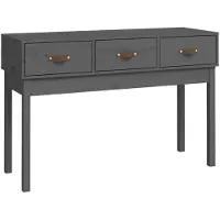 vidaXL Table console Gris 114x40x75 cm Bois massif de pin
