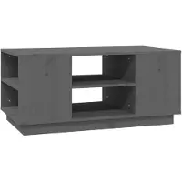 vidaXL Table basse Gris 90x49x40,5 cm Pin massif