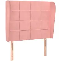 vidaXL Tête de lit avec oreilles rose 83x23x118/128 cm velours