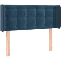 vidaXL Tête de lit avec oreilles bleu foncé 83x16x78/88 cm velours