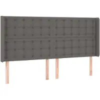vidaXL Tête de lit avec oreilles Gris 203x16x118/128 cm Similicuir