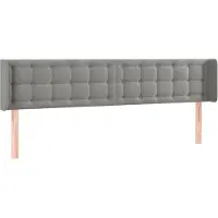 vidaXL Tête de lit avec oreilles gris clair 183x16x78/88 cm velours