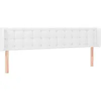 vidaXL Tête de lit avec oreilles blanc 203x16x78/88 cm similicuir