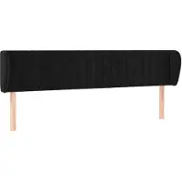 vidaXL Tête de lit avec oreilles noir 203x23x78/88 cm velours