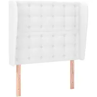 vidaXL Tête de lit avec oreilles blanc 103x23x118/128 cm similicuir