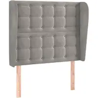 vidaXL Tête de lit avec oreilles gris clair 83x23x118/128 cm velours