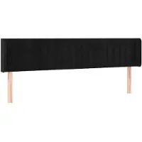 vidaXL Tête de lit avec oreilles noir 183x16x78/88 cm velours