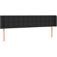 vidaXL Tête de lit avec oreilles Noir 203x16x78/88 cm Similicuir