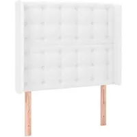 vidaXL Tête de lit avec oreilles blanc 93x16x118/128 cm similicuir