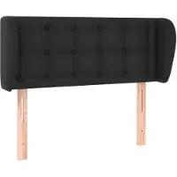 vidaXL Tête de lit avec oreilles Noir 93x23x78/88 cm Similicuir