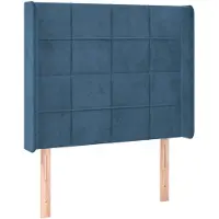 vidaXL Tête de lit avec oreilles bleu foncé 103x16x118/128 cm velours