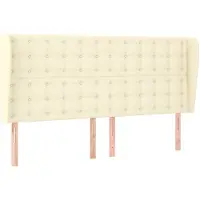 vidaXL Tête de lit avec oreilles Crème 203x23x118/128 cm Similicuir