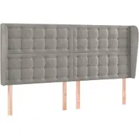 vidaXL Tête de lit avec oreilles gris clair 163x23x118/128 cm velours