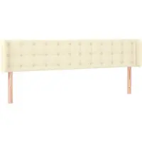vidaXL Tête de lit avec oreilles Crème 203x16x78/88 cm Similicuir