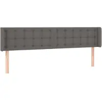 vidaXL Tête de lit avec oreilles Gris 163x16x78/88 cm Similicuir