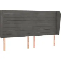 vidaXL Tête de lit avec oreilles gris foncé 183x23x118/128 cm velours
