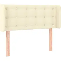 vidaXL Tête de lit avec oreilles Crème 103x16x78/88 cm Similicuir