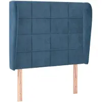 vidaXL Tête de lit avec oreilles bleu foncé 83x23x118/128 cm velours